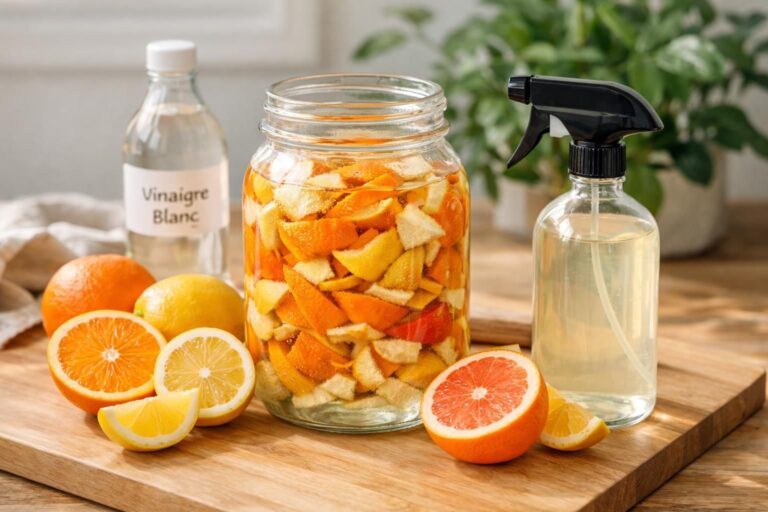 Comment fabriquer un nettoyant multi-usages naturel à base d’écorces d’agrumes et de vinaigre blanc