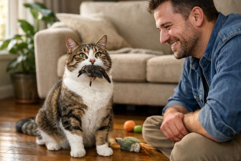 Pourquoi votre chat vous ramène des cadeaux comme des souris ou des oiseaux et comment bien réagir